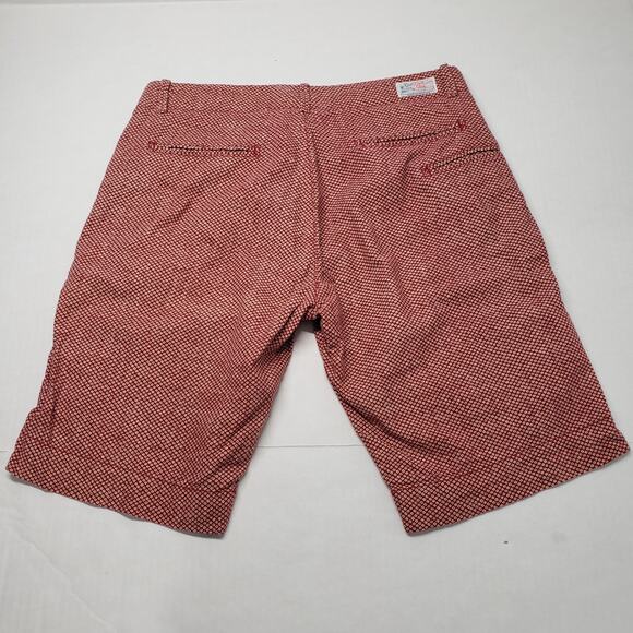 Garbstore Chino Shorts Mens 32 Red Pattern 10" Luxury Cotton Summer Japan London - Picture 2 of 16